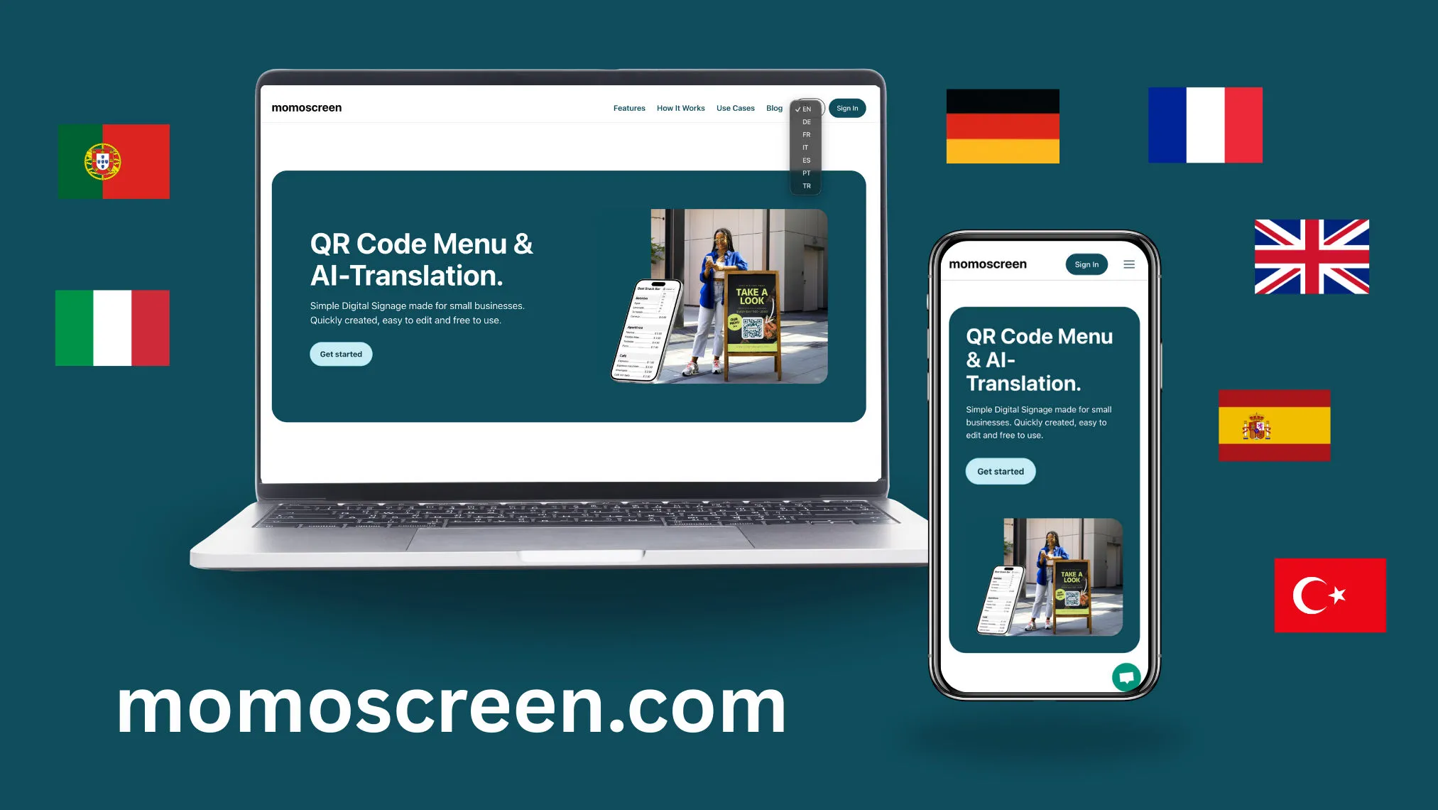 momoscreen mockup